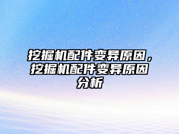 挖掘機配件變異原因，挖掘機配件變異原因分析