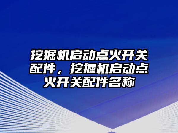 挖掘機啟動點火開關配件，挖掘機啟動點火開關配件名稱