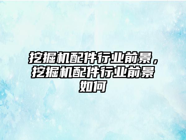 挖掘機配件行業前景，挖掘機配件行業前景如何