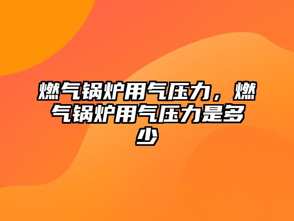 燃?xì)忮仩t用氣壓力，燃?xì)忮仩t用氣壓力是多少