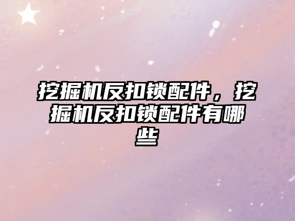 挖掘機反扣鎖配件，挖掘機反扣鎖配件有哪些