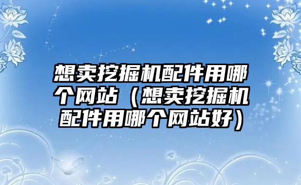 想賣挖掘機配件用哪個網站（想賣挖掘機配件用哪個網站好）