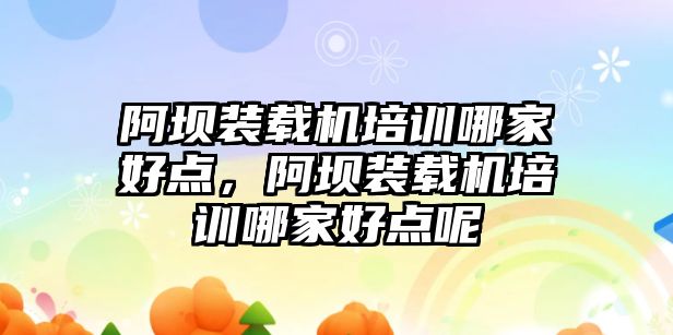 阿壩裝載機培訓哪家好點，阿壩裝載機培訓哪家好點呢