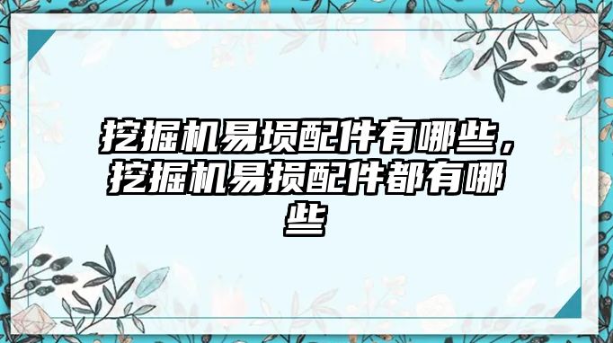 挖掘機易塤配件有哪些，挖掘機易損配件都有哪些