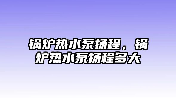 鍋爐熱水泵揚程，鍋爐熱水泵揚程多大