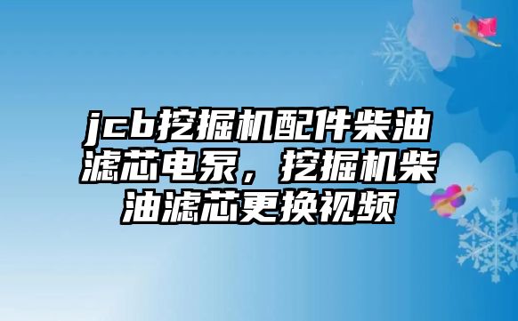 jcb挖掘機配件柴油濾芯電泵，挖掘機柴油濾芯更換視頻