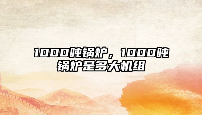 1000噸鍋爐，1000噸鍋爐是多大機組