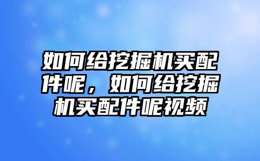 如何給挖掘機(jī)買(mǎi)配件呢，如何給挖掘機(jī)買(mǎi)配件呢視頻