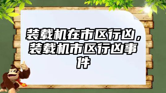 裝載機在市區行兇，裝載機市區行兇事件