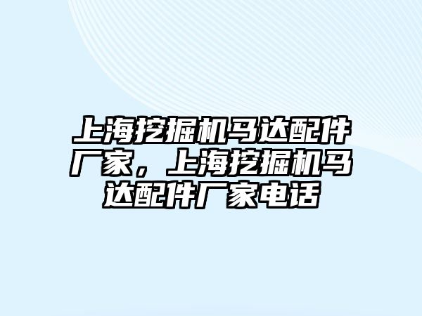 上海挖掘機馬達配件廠家，上海挖掘機馬達配件廠家電話