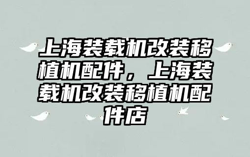 上海裝載機改裝移植機配件，上海裝載機改裝移植機配件店