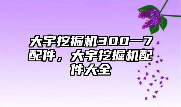 大宇挖掘機300一7配件，大宇挖掘機配件大全