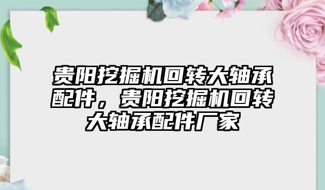 貴陽挖掘機回轉大軸承配件，貴陽挖掘機回轉大軸承配件廠家