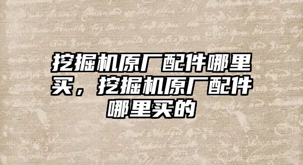 挖掘機原廠配件哪里買，挖掘機原廠配件哪里買的