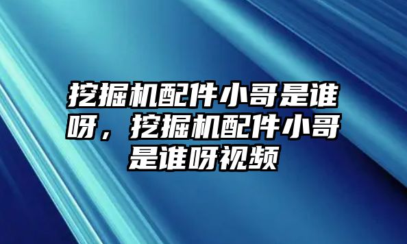 挖掘機配件小哥是誰呀，挖掘機配件小哥是誰呀視頻