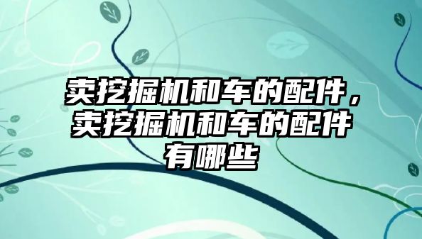 賣挖掘機和車的配件，賣挖掘機和車的配件有哪些