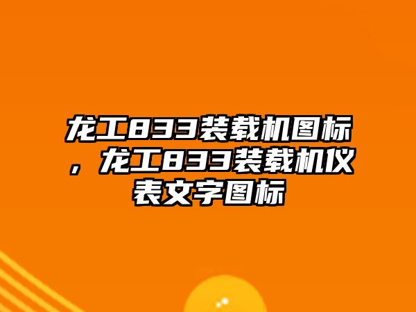 龍工833裝載機圖標，龍工833裝載機儀表文字圖標