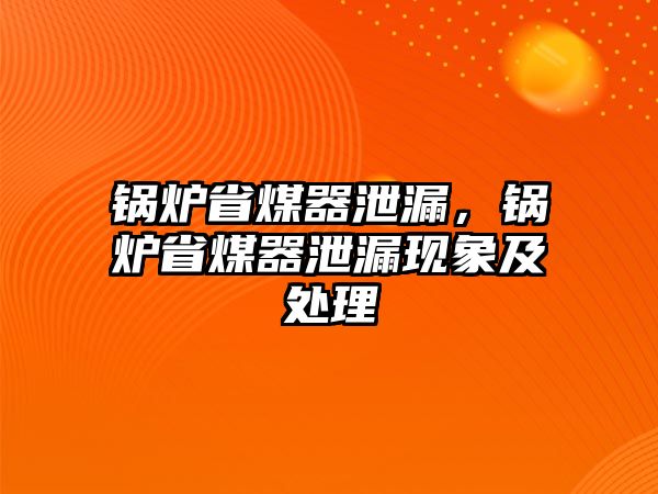 鍋爐省煤器泄漏，鍋爐省煤器泄漏現(xiàn)象及處理