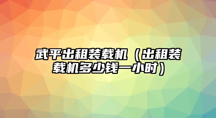 武平出租裝載機(jī)（出租裝載機(jī)多少錢一小時(shí)）