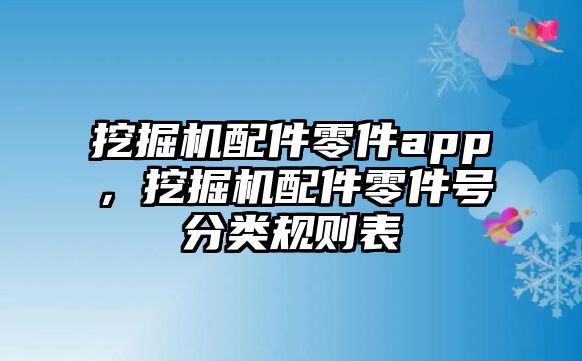 挖掘機(jī)配件零件app，挖掘機(jī)配件零件號分類規(guī)則表