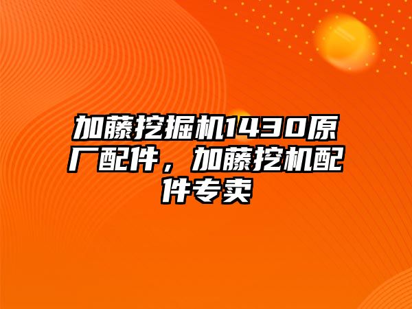 加藤挖掘機1430原廠配件，加藤挖機配件專賣