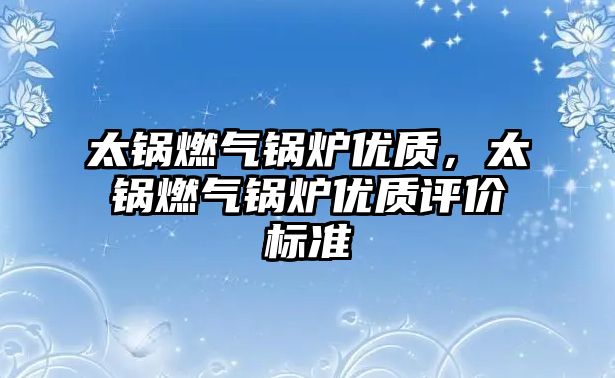 太鍋燃氣鍋爐優質，太鍋燃氣鍋爐優質評價標準