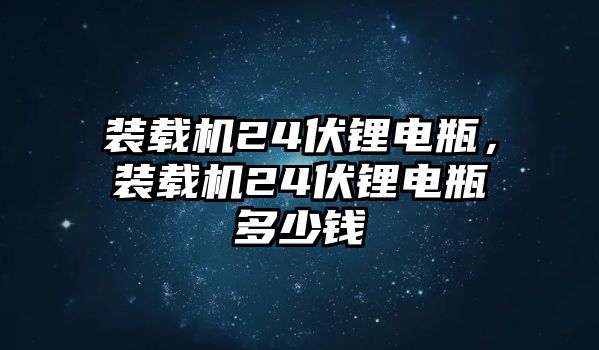 裝載機24伏鋰電瓶，裝載機24伏鋰電瓶多少錢