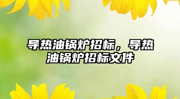 導熱油鍋爐招標，導熱油鍋爐招標文件