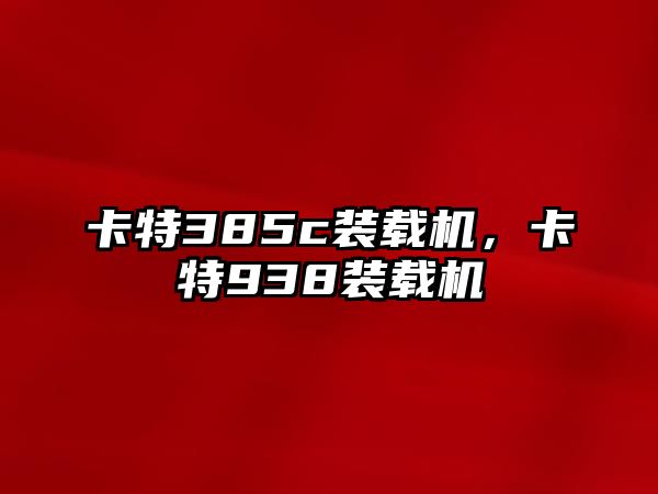 卡特385c裝載機，卡特938裝載機