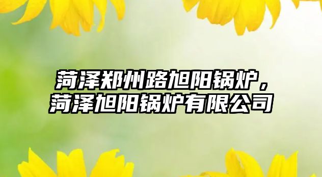 菏澤鄭州路旭陽鍋爐，菏澤旭陽鍋爐有限公司