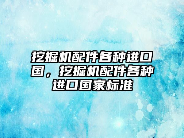 挖掘機配件各種進口國，挖掘機配件各種進口國家標準