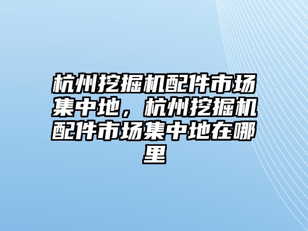 杭州挖掘機配件市場集中地，杭州挖掘機配件市場集中地在哪里