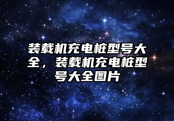 裝載機充電樁型號大全，裝載機充電樁型號大全圖片