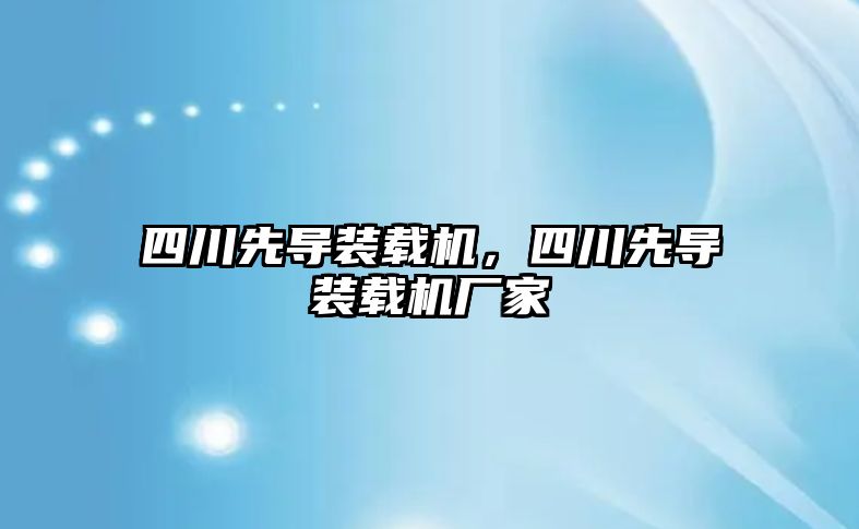 四川先導裝載機，四川先導裝載機廠家