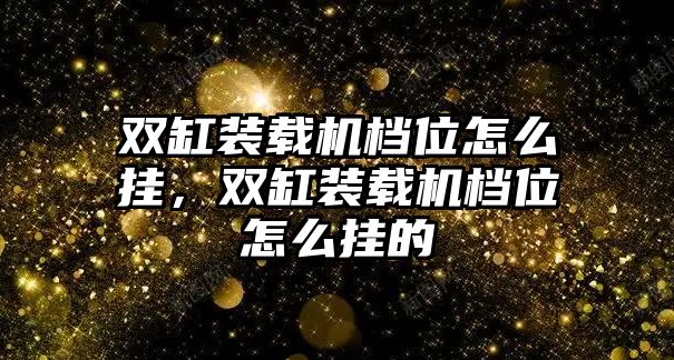 雙缸裝載機檔位怎么掛，雙缸裝載機檔位怎么掛的