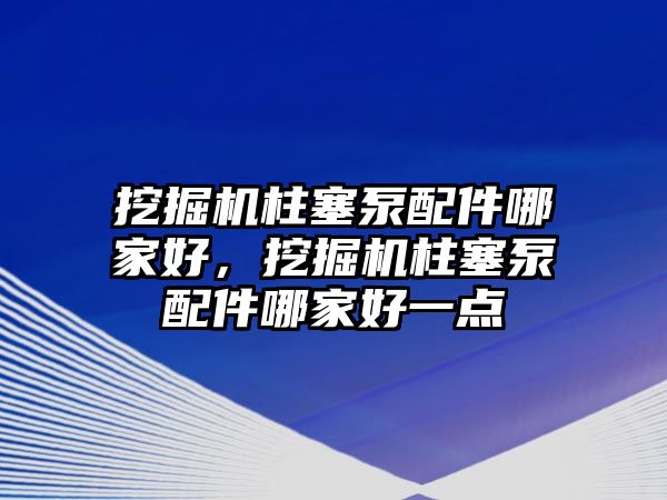 挖掘機柱塞泵配件哪家好，挖掘機柱塞泵配件哪家好一點