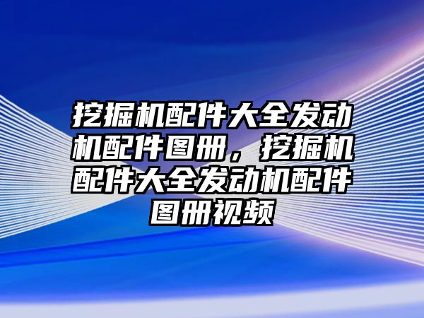 挖掘機配件大全發動機配件圖冊，挖掘機配件大全發動機配件圖冊視頻