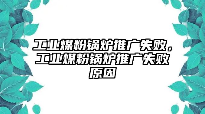 工業煤粉鍋爐推廣失敗，工業煤粉鍋爐推廣失敗原因