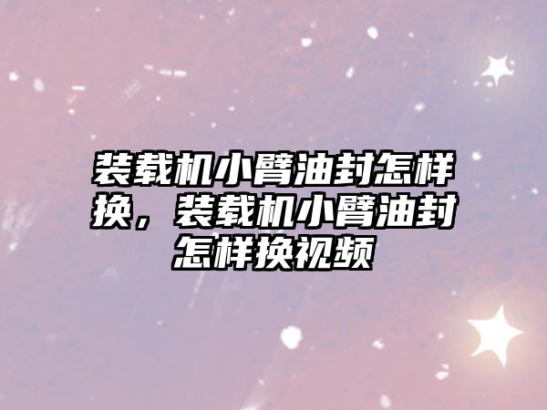 裝載機小臂油封怎樣換，裝載機小臂油封怎樣換視頻