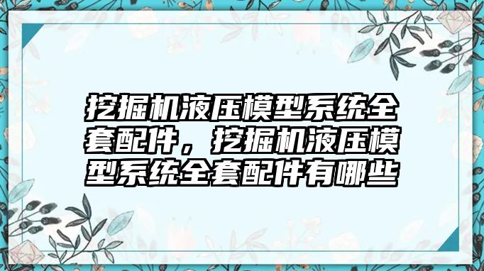 挖掘機液壓模型系統全套配件，挖掘機液壓模型系統全套配件有哪些