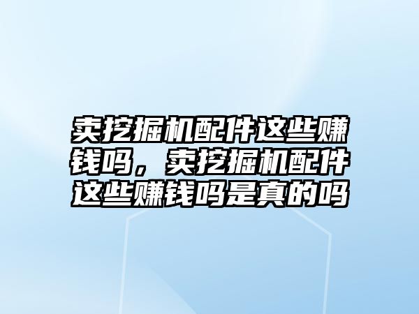 賣挖掘機配件這些賺錢嗎，賣挖掘機配件這些賺錢嗎是真的嗎