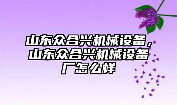 山東眾合興機(jī)械設(shè)備，山東眾合興機(jī)械設(shè)備廠怎么樣