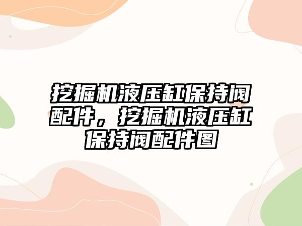 挖掘機液壓缸保持閥配件，挖掘機液壓缸保持閥配件圖