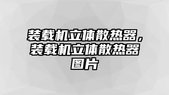 裝載機(jī)立體散熱器，裝載機(jī)立體散熱器圖片