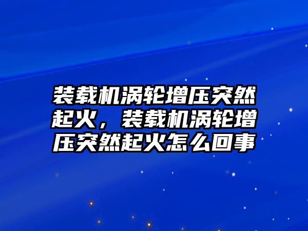 裝載機(jī)渦輪增壓突然起火，裝載機(jī)渦輪增壓突然起火怎么回事