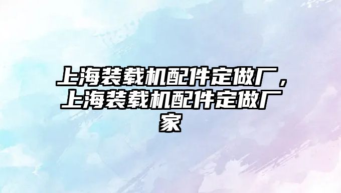 上海裝載機配件定做廠，上海裝載機配件定做廠家