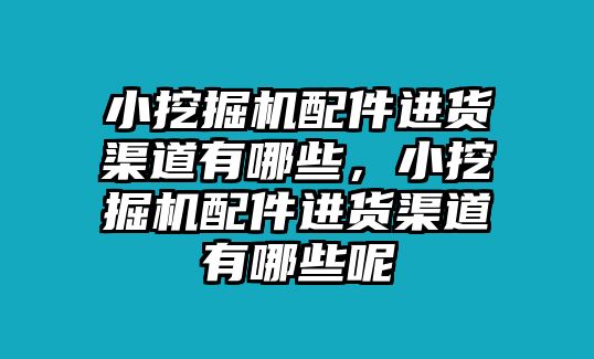 小挖掘機(jī)配件進(jìn)貨渠道有哪些，小挖掘機(jī)配件進(jìn)貨渠道有哪些呢