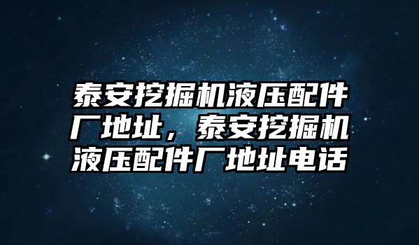 泰安挖掘機液壓配件廠地址，泰安挖掘機液壓配件廠地址電話