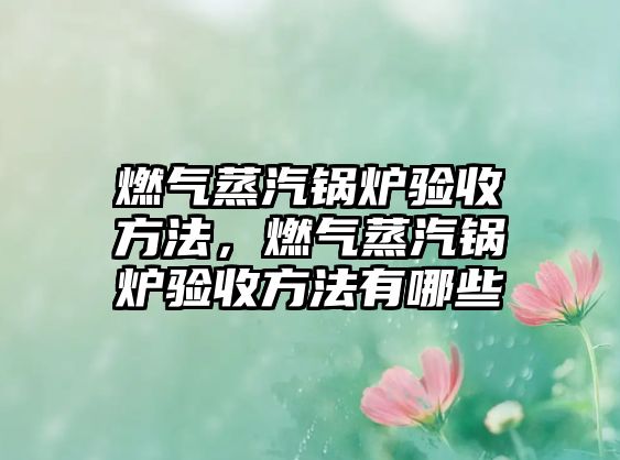 燃气蒸汽锅炉验收方法，燃气蒸汽锅炉验收方法有哪些