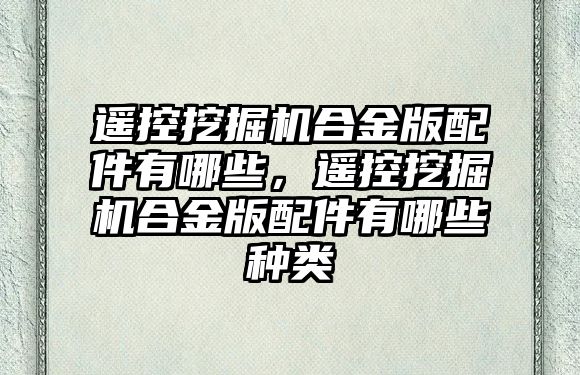 遙控挖掘機合金版配件有哪些，遙控挖掘機合金版配件有哪些種類